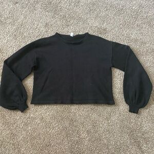 Locryz - Black Cropped Boxy Crewneck Sweater